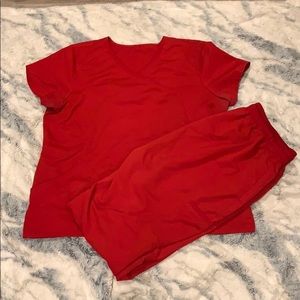 Red scrubs